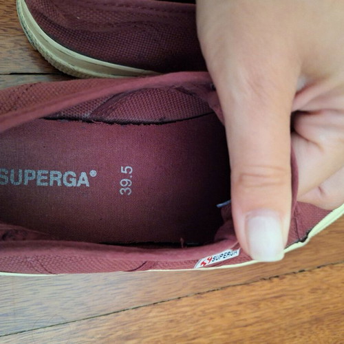 Superga women's sport canvas shoes used size 39.5 red
