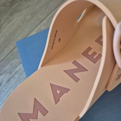 Manebi slide sandals new, orange, size 40