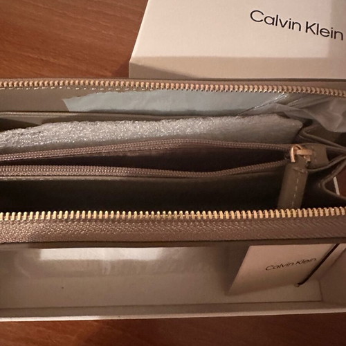 Calvin Klein leather women's wallet new beige