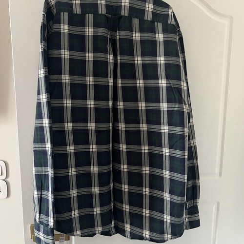 Gant shirt large plaid dark green white blue like new