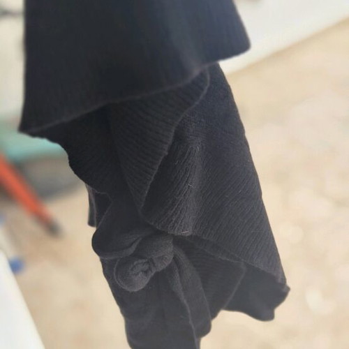 Πλεκτό poncho Polo Ralph Lauren μεταχειρισμένο, μαύρο με πλεξούδα