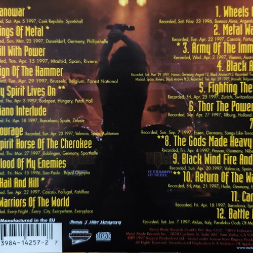 Manowar Hell on Wheels live CD double used, metal