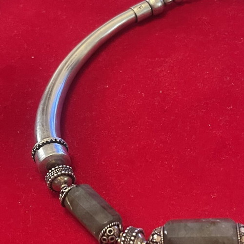 Silver 925 necklace with semi-precious stones vintage used