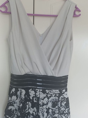 Women's One-Piece Small with Sheer Striped Waist, Black and White, Like New