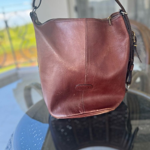 Vintage El Campero shoulder bag made of real leather, like new, brown