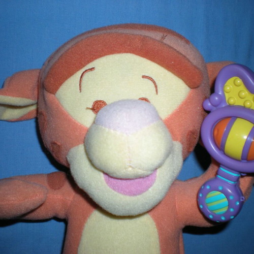 Fisher Price Magic Rattle Tiger used interactive plush toy with sound