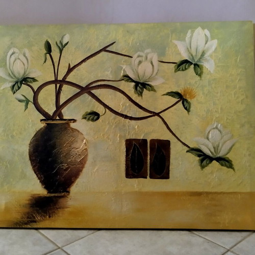 Embossed painting on canvas with acrylics, like new, 80×60cm