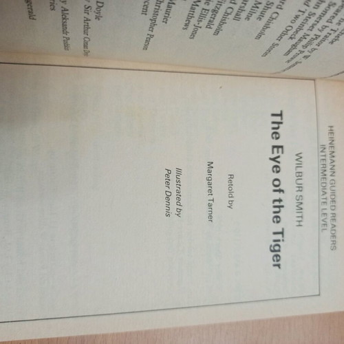 Wilbur Smith The Eye of the Tiger book, Heinemann Guided Readers