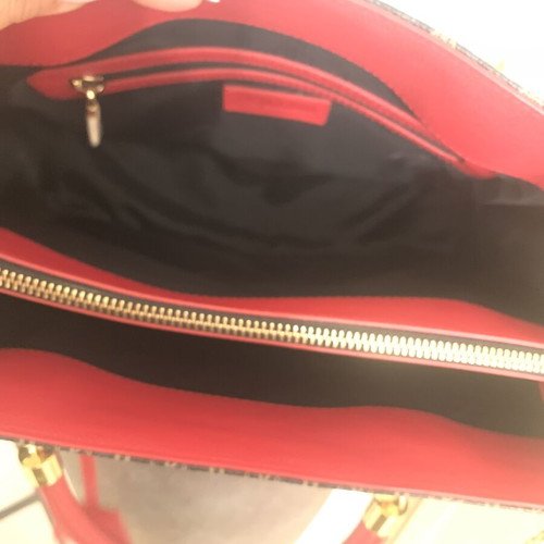 Pollini Handbag new, PVC and leather, brown and red