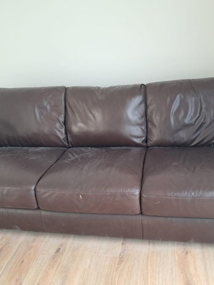 Leather three-seater sofa like new