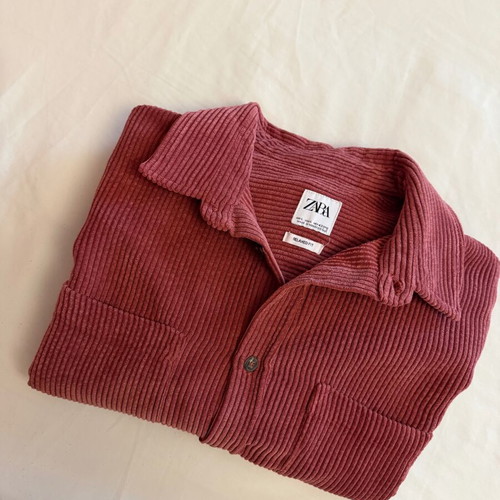Overshirt - Corduroy shirt Zara like new, rotten apple color, size L