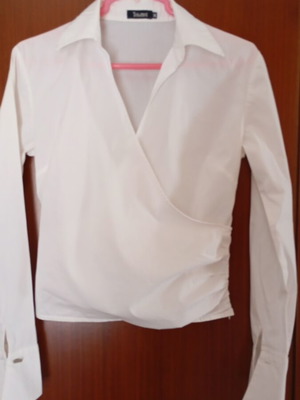 Πουκάμισο Toi&Moi κρουαζέ με κλείσιμο στο πλάι, σαν καινούργιο, άσπρο μέγεθος M