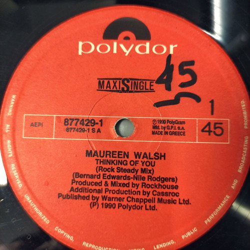 Maureen Walsh Thinking Of You 12" Vinyl Maxi Single used, electronic