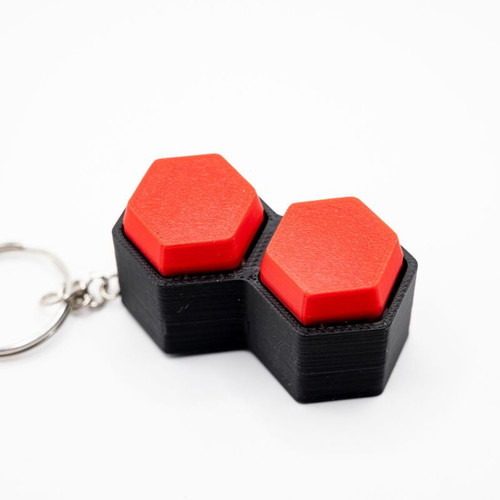 3D Printed Double Clicker Keychain with 2 Buttons new