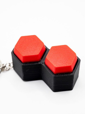 3D Printed Double Clicker Keychain with 2 Buttons new
