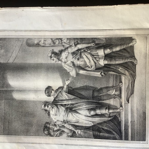 Minos King of Crete lithography used, rare Italian