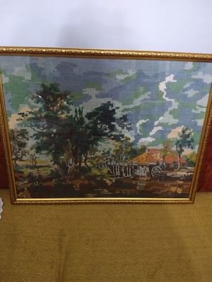 Κεντημένος πίνακας καδρό, 65x52 εκ.