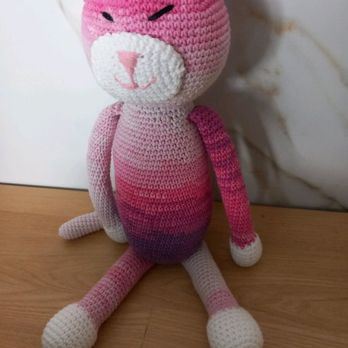 Murakami cat knitted toy new 42 cm