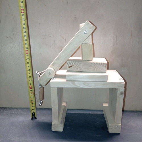 Wooden toy with crane bridge, ship and small handmade truck, new