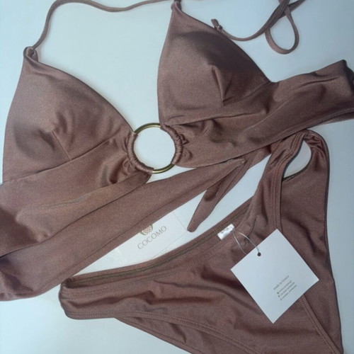 Cocomo bikini set, shiny burnt pink, size small