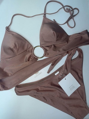Cocomo bikini set, shiny burnt pink, size small