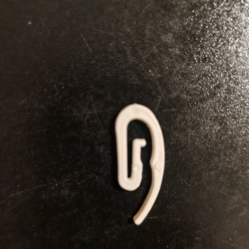 Curtain hooks like new, pack of ten white plastic