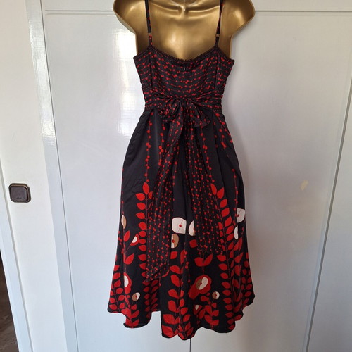 Ted Baker ladies silk dress with ribbon tie back size 3, like new