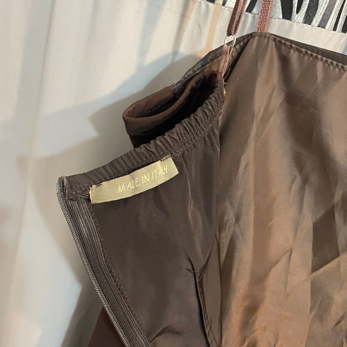 Asymmetric dark brown dress made in Italy small like new