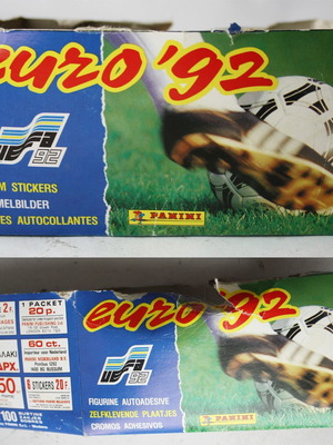 Άδειο κουτί από αυτοκόλλητα Panini UEFA Euro 92 Sweden μεταχειρισμένο