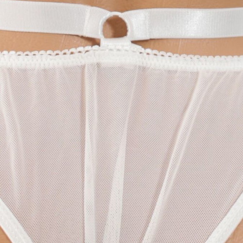 Two-piece lingerie set with white transparency new, sensual elegance