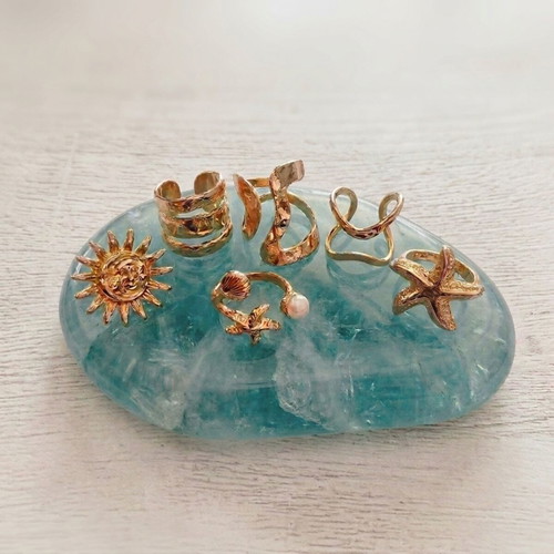 Sea Breeze ring set 6 pieces adjustable, gold color