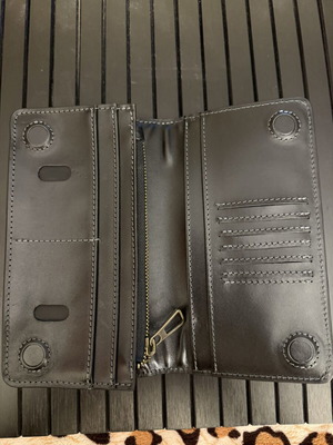 Tarwa long wallet, genuine black leather