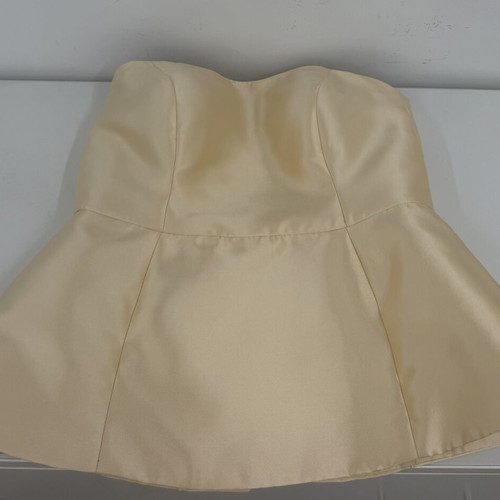 Satin Structured Corset Top New Champagne Gold
