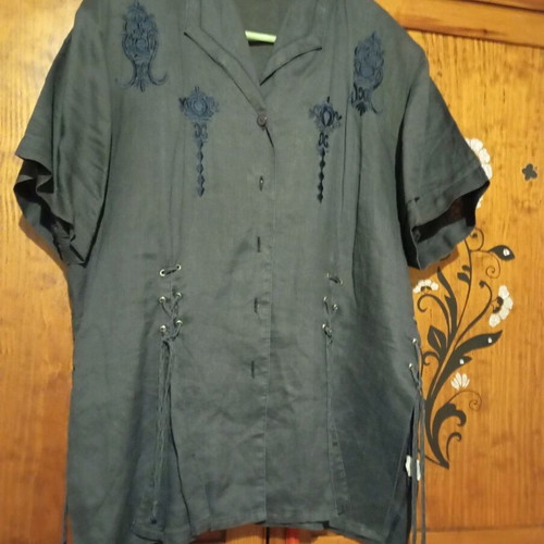 Women's linen shirt like new, blue, size L
