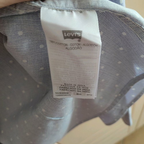 Levi's polka dot shirt like new, cotton, white and turquoise