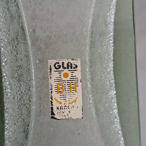 Handmade glass vase like new, 28x13.5x6.5 cm