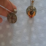 Handmade earrings, unique design, silver color