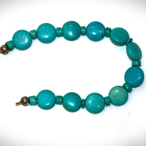 Bracelet genuine mineral Turquoise, Sterling silver 925 - store closure SST091