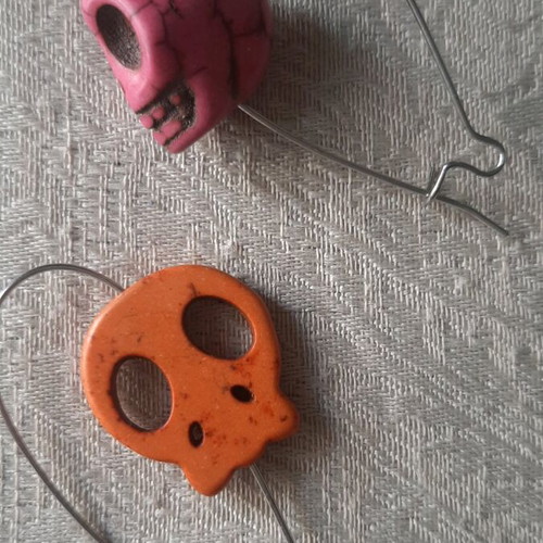 Earrings used with skull design