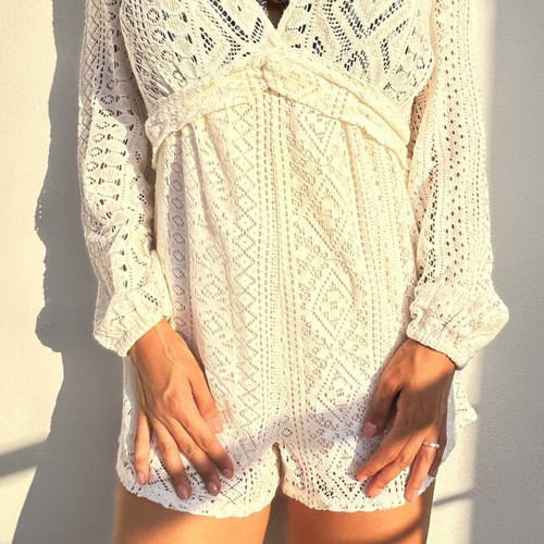 Oysho white women's romper swimsuit, size small
