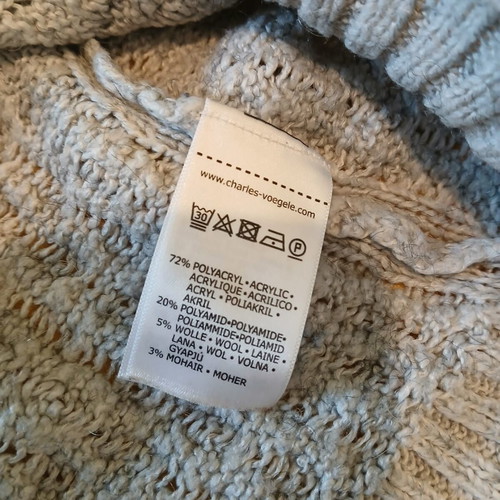 Μάλλινο πουλόβερ Unisex Charles Vogele XL μεταχειρισμένο, γκρι