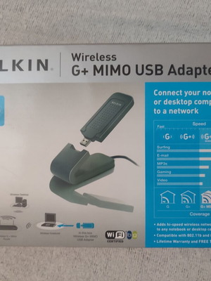 Belkin Wireless G+ MIMO USB Adapter used, complete set with box