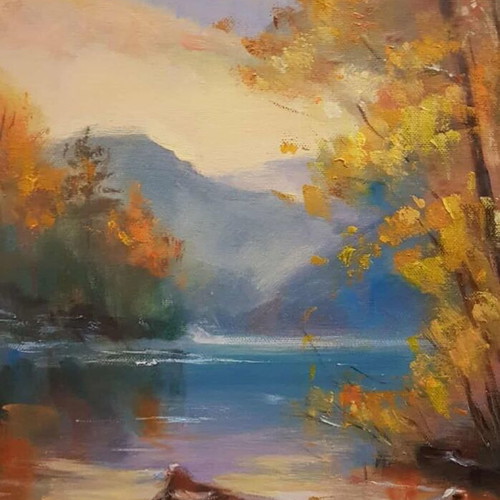 Original oil painting Autumn Nuances new, 55x45 cm