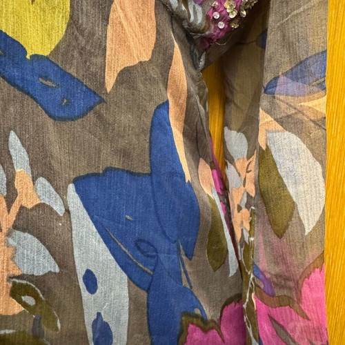 Antik Batik 100% silk colorful silk tunic like new, size S