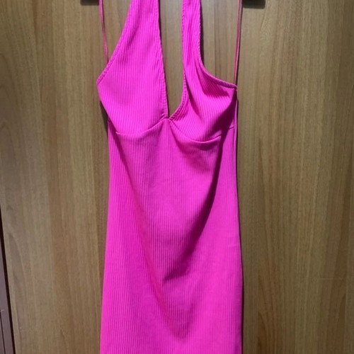 Hot Pink Mini Dress Bershka New Size Small