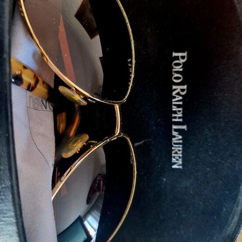 Ralph Lauren RL7001 sunglasses used, brown gradient lenses, gold frame
