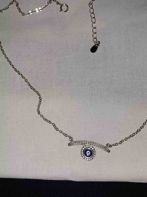 Silver necklace mataki new in blue color