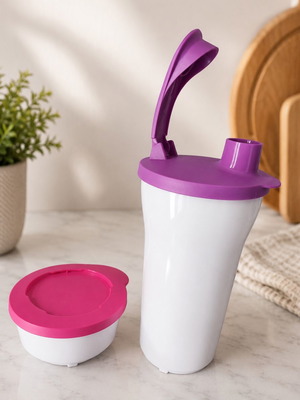 Tupperware Shaker with Snack Container 2-in-1, New