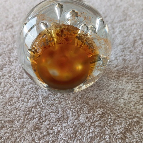 Murano Ball New Honey Color Large 8×8 cm With Smaller 5×5 cm Gift
