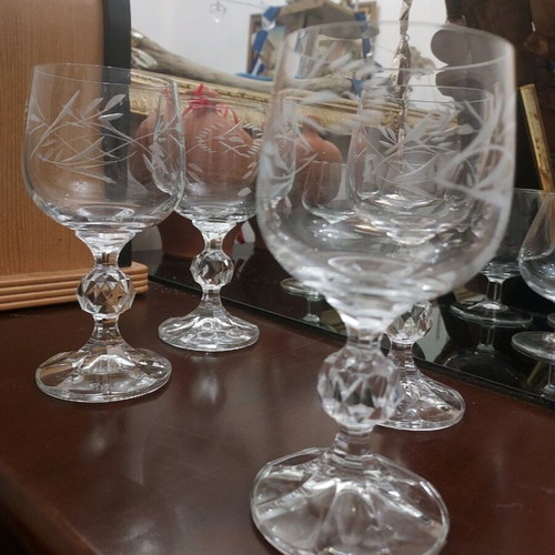 Crystal carved glasses like new, set of 4 pieces
